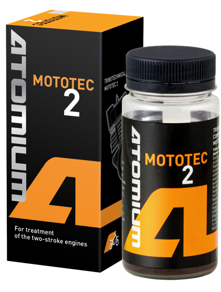 ATOMIUM Mototec 2 (dīvtaktu dzinēju motocikliem, kvadricikliem, mopēdiem, sniega motocikliem, sniega tīrīšanas un cita tehnikai) 100ml.